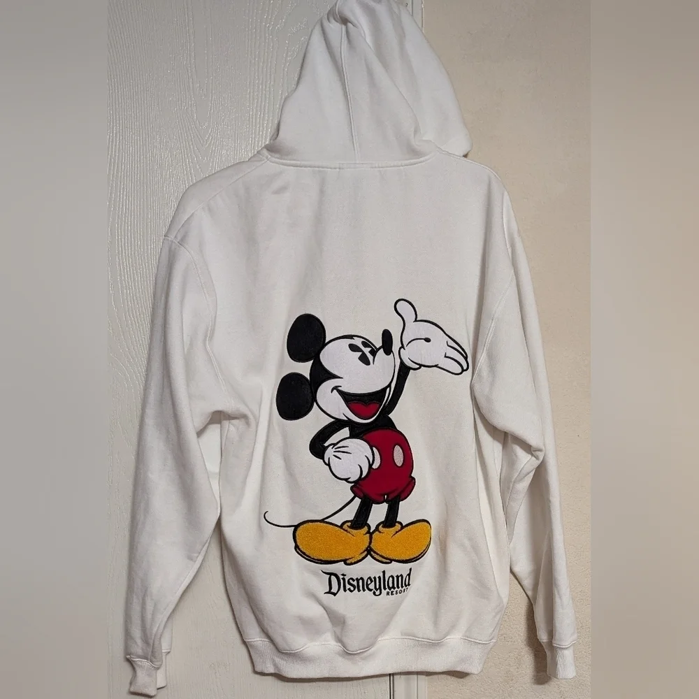 Disney Disneyland Resort Embroidered Mickey Mouse Zip Hoodie Size S New MSRP $46